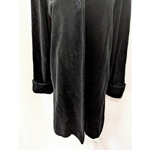 PRESTON & YORK! LUXE, ELEGANT BLACK VELVET, 100% COTTON CLOAK, JACKET! SZ S - Picture 5 of 11